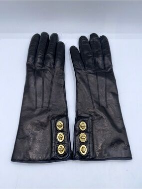 Coach Black Leather Gloves